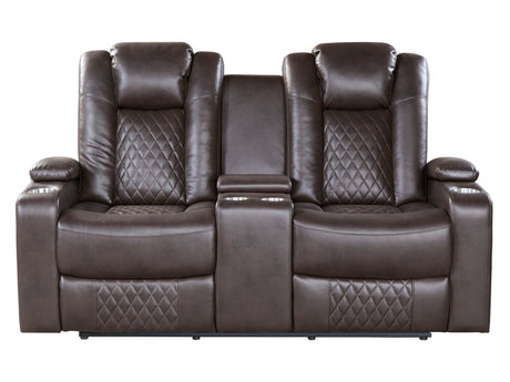 Caelan Brown Power Double Reclining Loveseat - Ornate Home