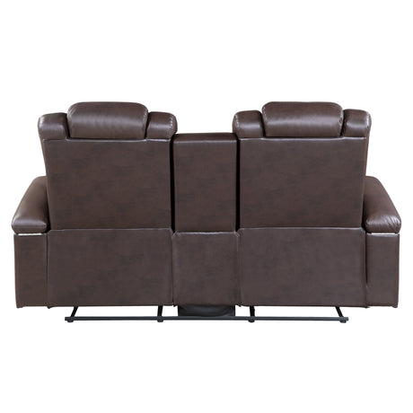 Caelan Brown Power Double Reclining Loveseat - Ornate Home
