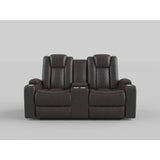 Caelan Brown Power Double Reclining Loveseat - Ornate Home