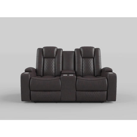 Caelan Brown Power Double Reclining Loveseat - Ornate Home