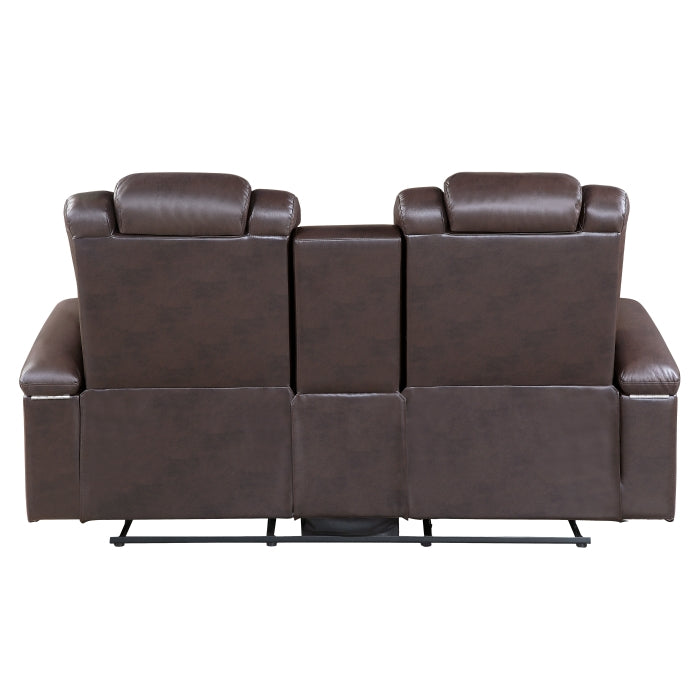 Caelan Brown Power Double Reclining Loveseat - Ornate Home