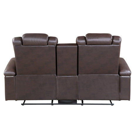 Caelan Brown Power Double Reclining Loveseat - Ornate Home