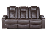 Caelan Brown Power Double Reclining Sofa - Ornate Home