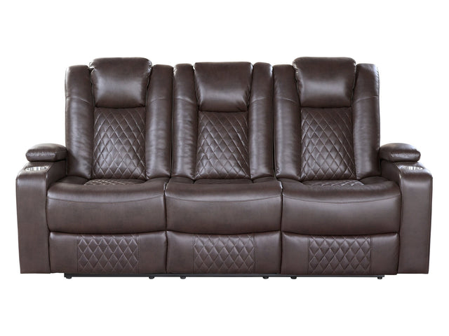 Caelan Brown Power Double Reclining Sofa - Ornate Home