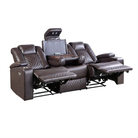 Caelan Brown Power Double Reclining Sofa - Ornate Home