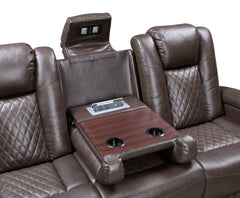 Caelan Brown Power Double Reclining Sofa - Ornate Home