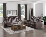 Caelan Brown Power Double Reclining Sofa - Ornate Home