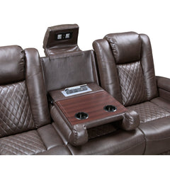Caelan Brown Power Double Reclining Sofa - Ornate Home