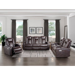 Caelan Brown Power Double Reclining Sofa - Ornate Home