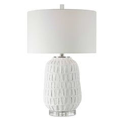 Caelina Textured White Table Lamp - Ornate Home