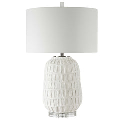 Caelina Textured White Table Lamp - Ornate Home
