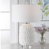 Caelina Textured White Table Lamp - Ornate Home