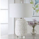 Caelina Textured White Table Lamp - Ornate Home