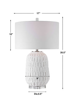 Caelina Textured White Table Lamp - Ornate Home