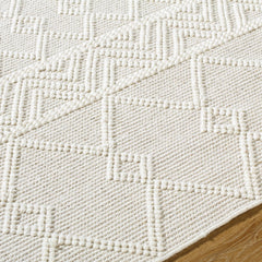 Caelum White Wool-Blend Rug - Ornate Home