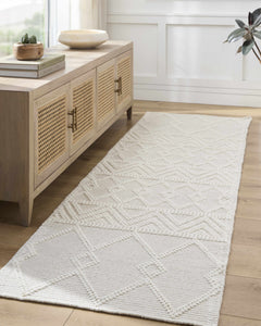Caelum White Wool-Blend Rug - Ornate Home