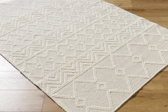 Caelum White Wool-Blend Rug - Ornate Home