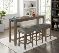 Caerleon Gray Counter Ht. Dining Set / 4pc - Ornate Home