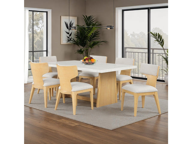 Caerwys Natural 7 Pc. Dining Table Set - Ornate Home