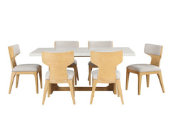 Caerwys Natural 7 Pc. Dining Table Set - Ornate Home