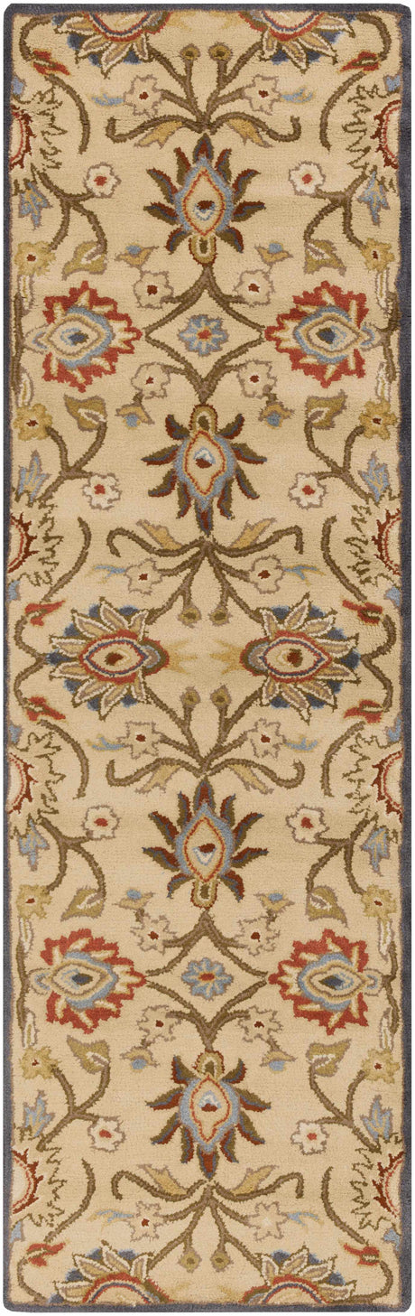 Caesar 1116 Hand Tufted Beige & Rust Wool Rug - Ornate Home