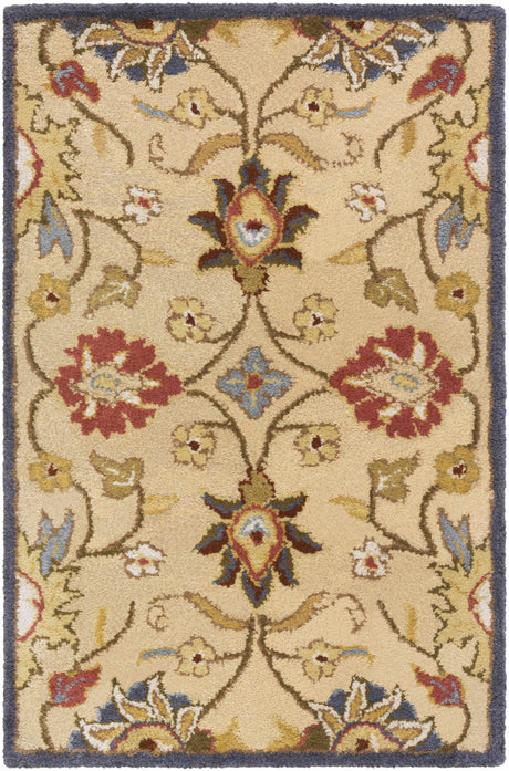 Caesar 1116 Hand Tufted Beige & Rust Wool Rug - Ornate Home