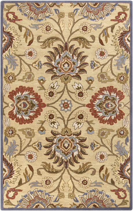 Caesar 1116 Hand Tufted Beige & Rust Wool Rug - Ornate Home