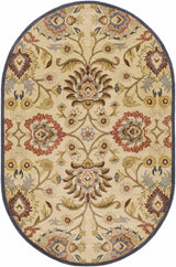 Caesar 1116 Hand Tufted Beige & Rust Wool Rug - Ornate Home