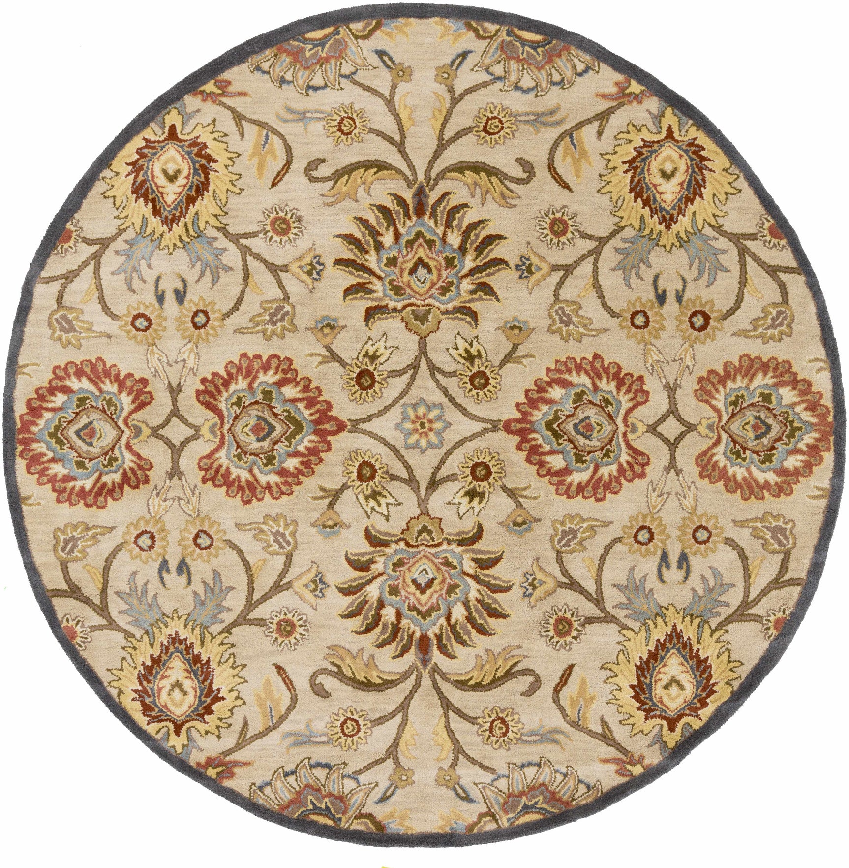 Caesar 1116 Hand Tufted Beige & Rust Wool Rug - Ornate Home