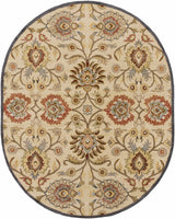 Caesar 1116 Hand Tufted Beige & Rust Wool Rug - Ornate Home