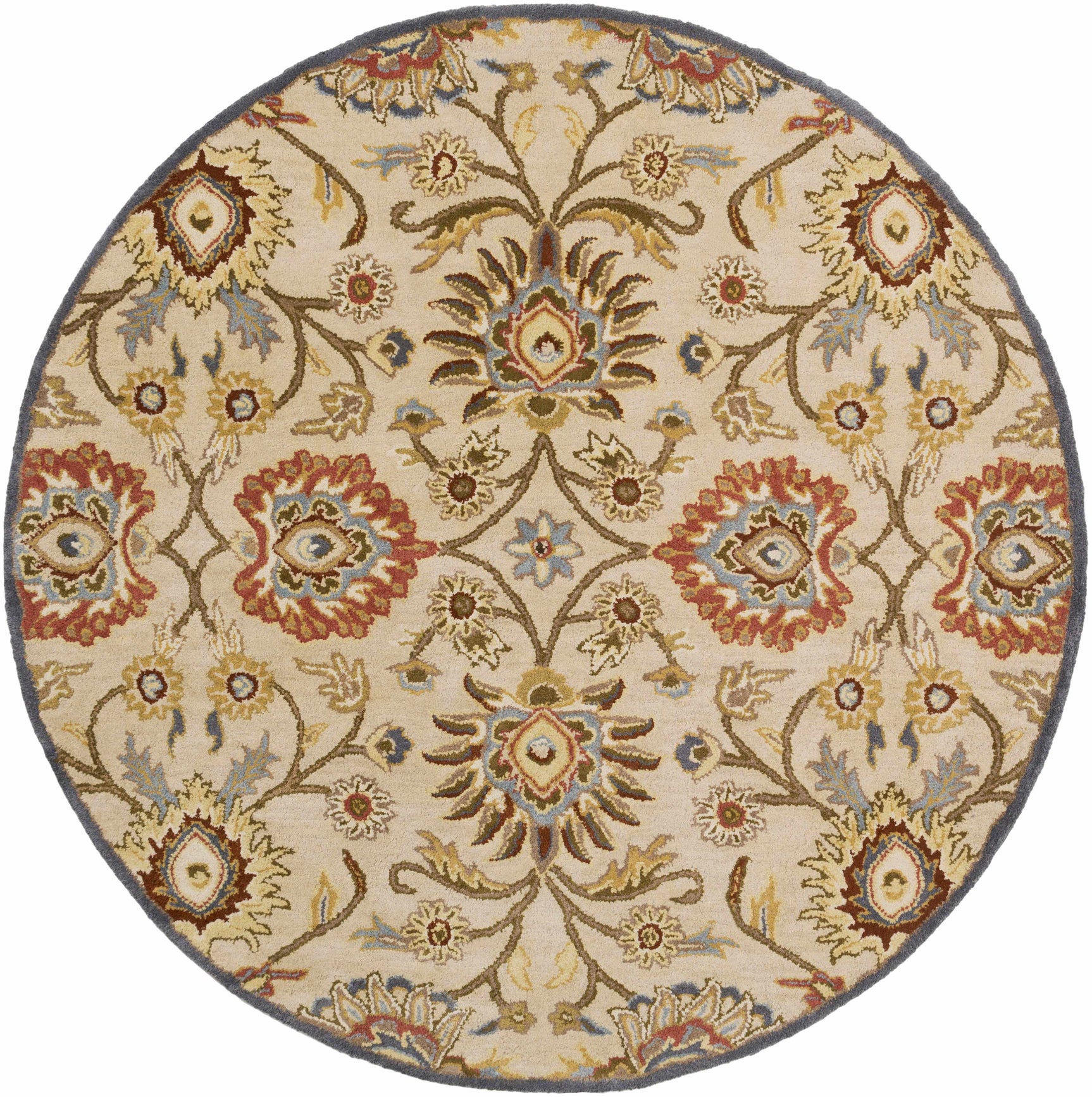 Caesar 1116 Hand Tufted Beige & Rust Wool Rug - Ornate Home