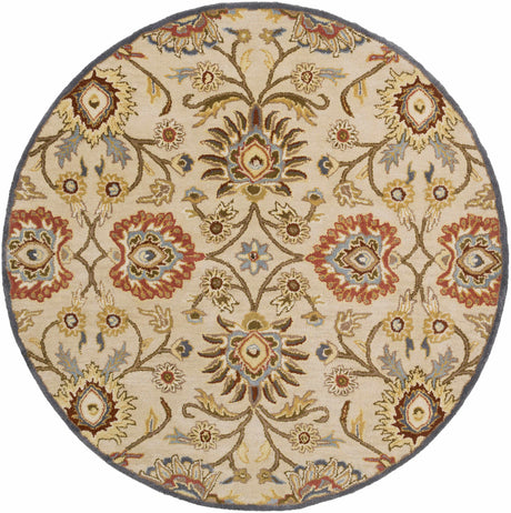 Caesar 1116 Hand Tufted Beige & Rust Wool Rug - Ornate Home