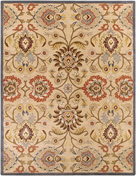 Caesar 1116 Hand Tufted Beige & Rust Wool Rug - Ornate Home