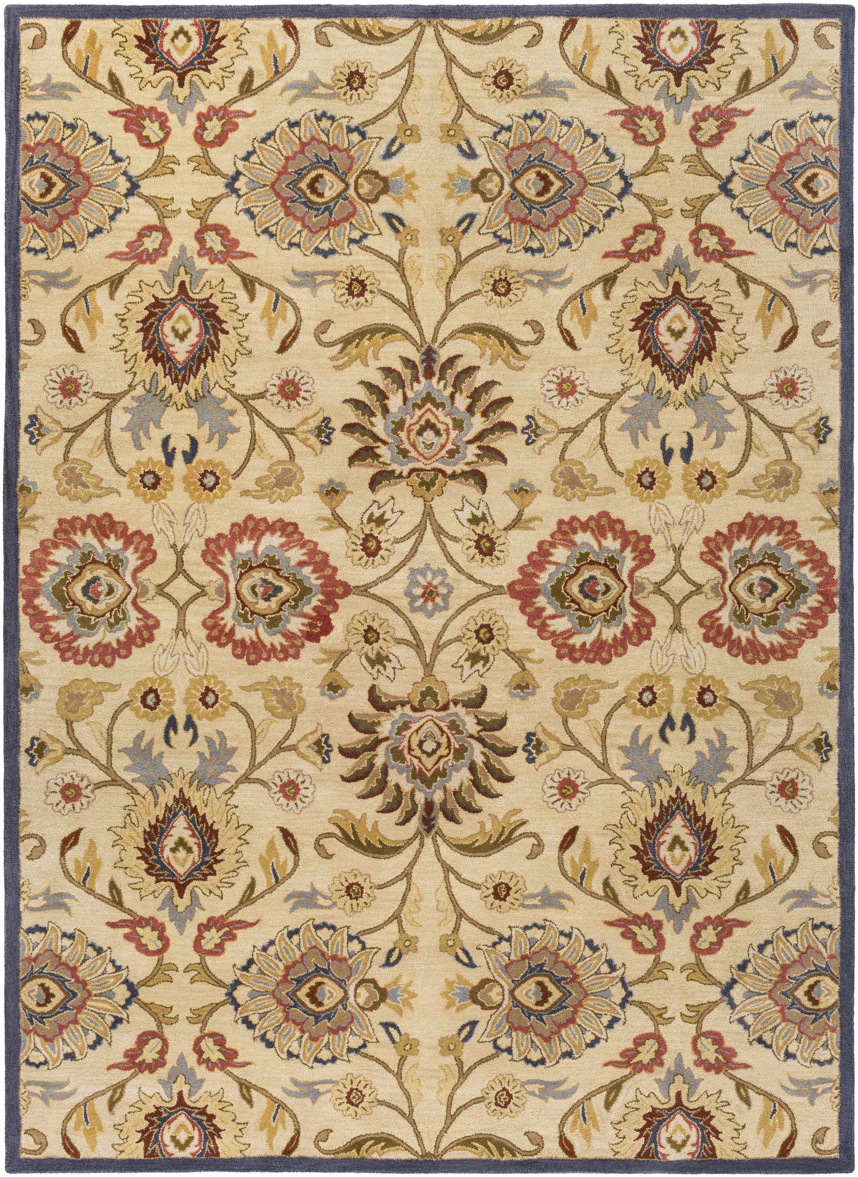 Caesar 1116 Hand Tufted Beige & Rust Wool Rug - Ornate Home