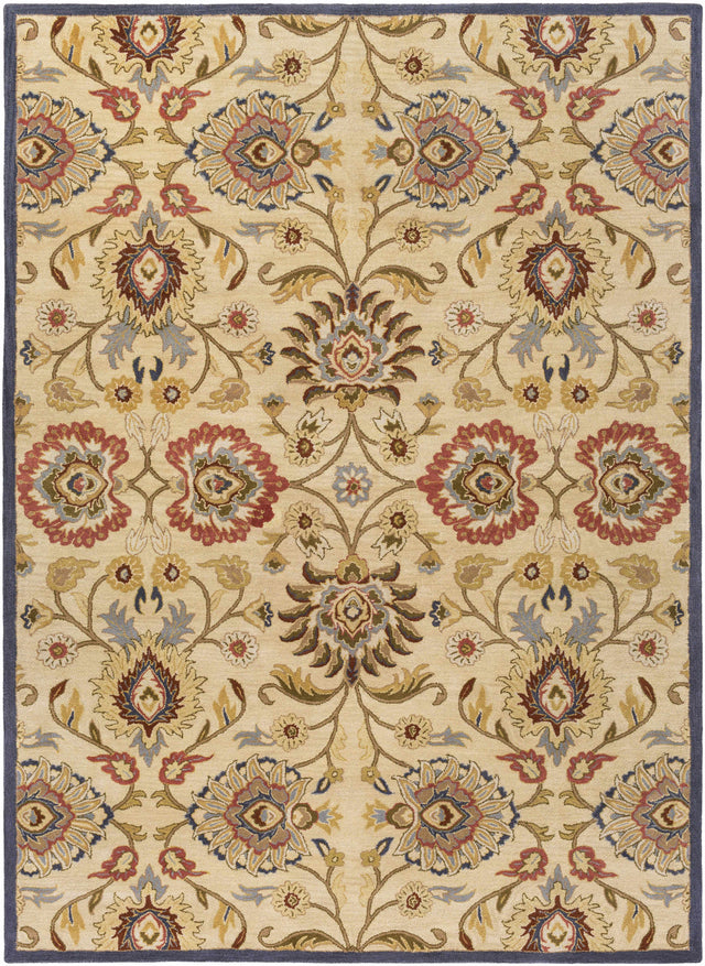 Caesar 1116 Hand Tufted Beige & Rust Wool Rug - Ornate Home