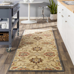 Caesar 1116 Hand Tufted Beige & Rust Wool Rug - Ornate Home