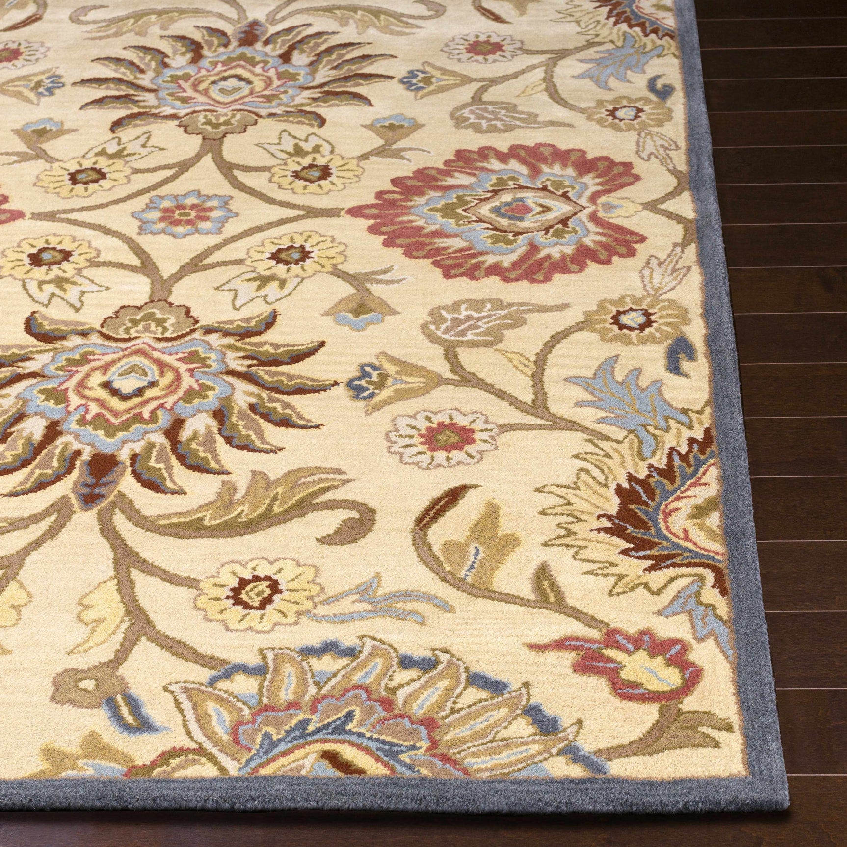 Caesar 1116 Hand Tufted Beige & Rust Wool Rug - Ornate Home