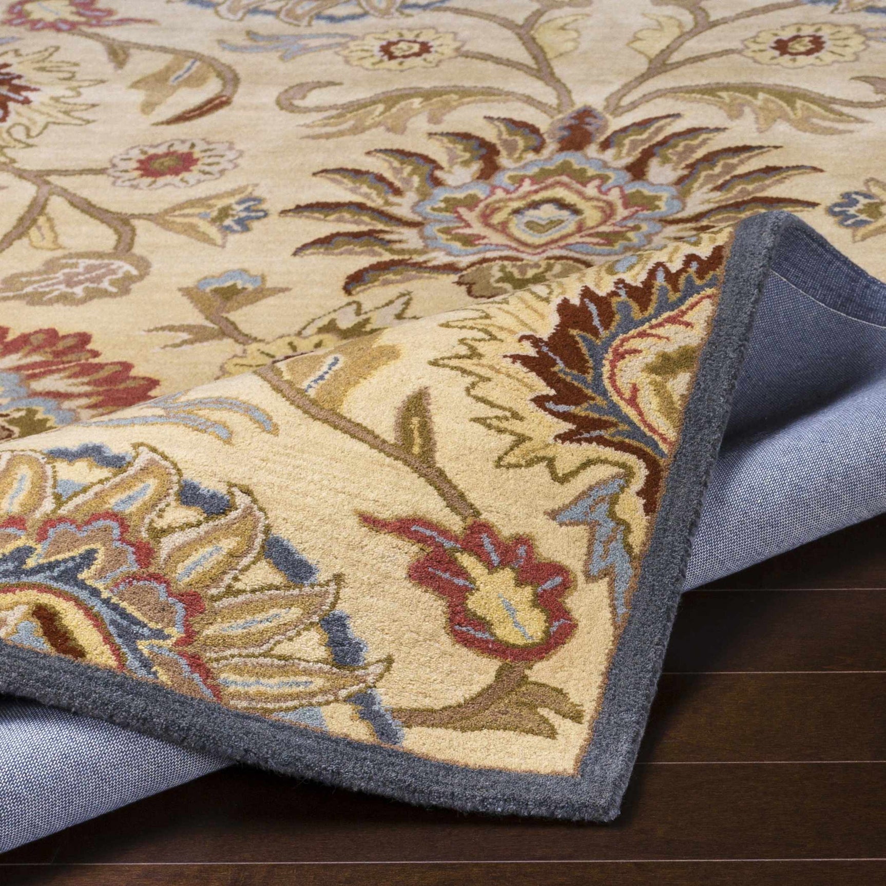 Caesar 1116 Hand Tufted Beige & Rust Wool Rug - Ornate Home