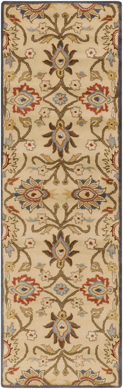Caesar 1116 Hand Tufted Beige & Rust Wool Rug - Ornate Home