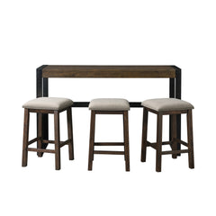 Caesar Brown/Black Occasional Bar Table Set (Table + Three Stools) - Ornate Home