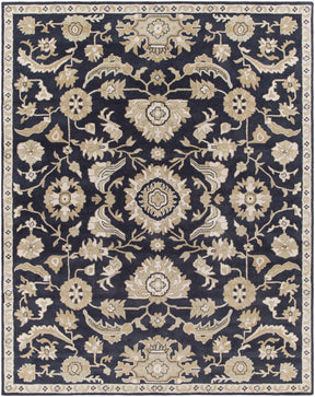 Caesar CAE-1164 Black Floral Wool Rug - Ornate Home