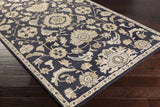 Caesar CAE-1164 Black Floral Wool Rug - Ornate Home