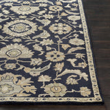 Caesar CAE-1164 Black Floral Wool Rug - Ornate Home