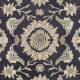 Caesar CAE-1164 Black Floral Wool Rug - Ornate Home