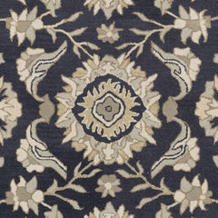 Caesar CAE-1164 Black Floral Wool Rug - Ornate Home