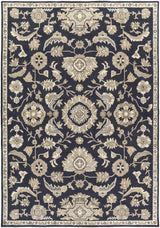 Caesar CAE-1164 Black Floral Wool Rug - Ornate Home