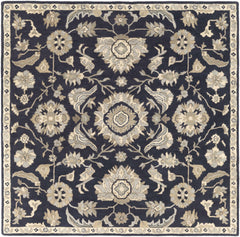 Caesar CAE-1164 Black Floral Wool Rug - Ornate Home