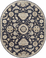 Caesar CAE-1164 Black Floral Wool Rug - Ornate Home