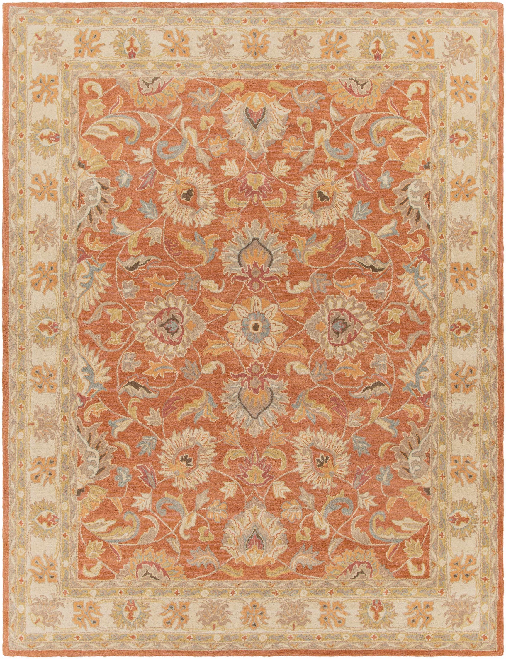 Caesar Hand Tufted Burnt Orange 1124 Wool Carpet - Ornate Home