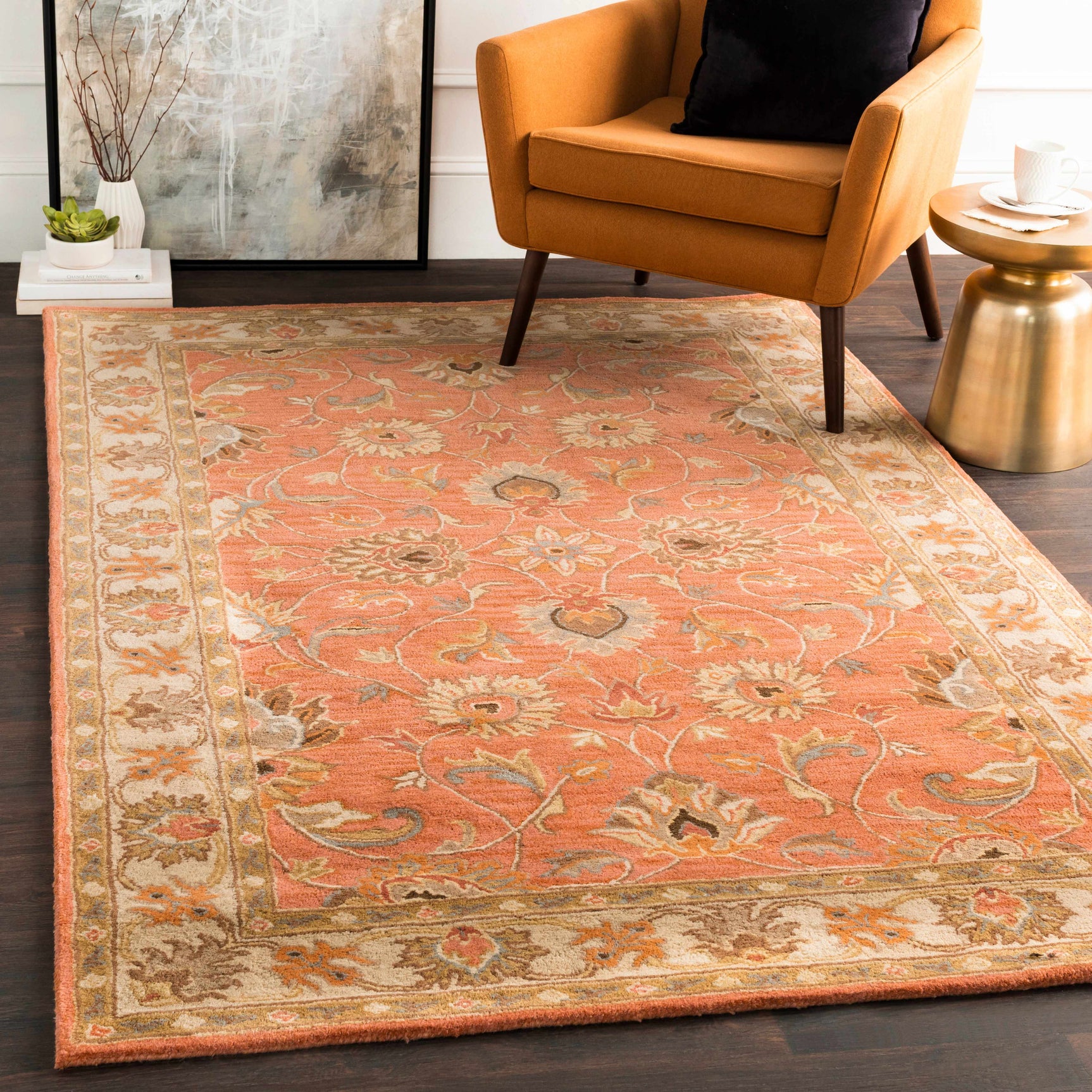 Caesar Hand Tufted Burnt Orange 1124 Wool Carpet - Ornate Home